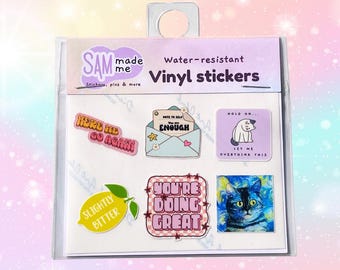 Pack d'autocollants en vinyle sarcastiques pour la santé mentale : autocollants drôles de dessins animés