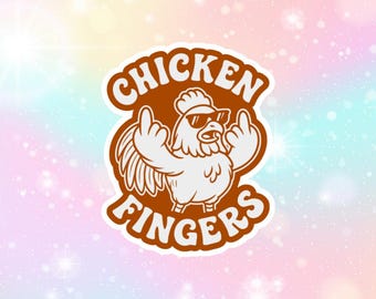 Doigts de poulet vinyle autocollant résistant à l'eau bouteille de boisson sticker pour ordinateur portable coque de téléphone amateur de poulet cadeau majeur kfc humour noir