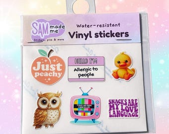 Pack d'autocollants en vinyle sarcastiques pour la santé mentale : autocollants drôles de dessins animés