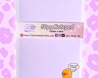 Bloc-notes drôle de canard : cadeau de papeterie coloré, carnet de 50 pages