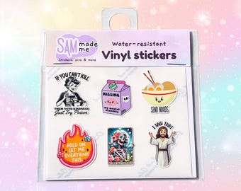 Pack d'autocollants en vinyle sarcastiques pour la santé mentale : autocollants drôles de dessins animés