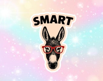 Smart ass brillant vinyle autocollant boisson bouteille ordinateur portable sticker coque de téléphone fleur sarcastique punny sticker cadeau drôle kindle sticker âne connard