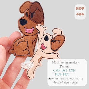 Dog Finger Puppets ITH Embroidery Design: Felt Puppy Pattern (Digital Download) Machine Embroidery designs