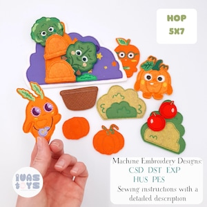 Fichier de broderie de page de livre silencieux ITH - Jardin de vitamine A (cercle 5 x 7)