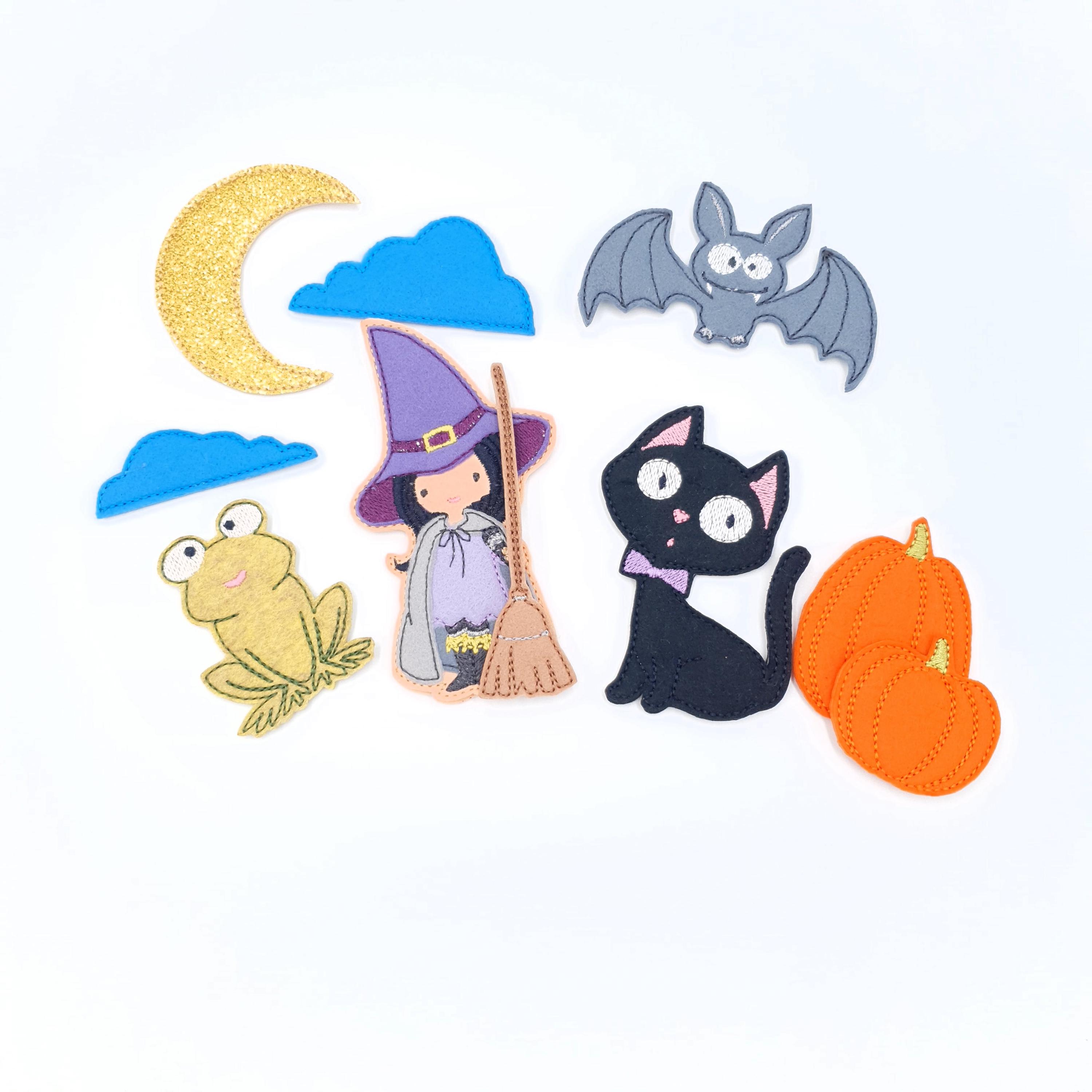 ITH Witch Puppet Theater Machine Embroidery Design 4x4 Hoop Digital ...