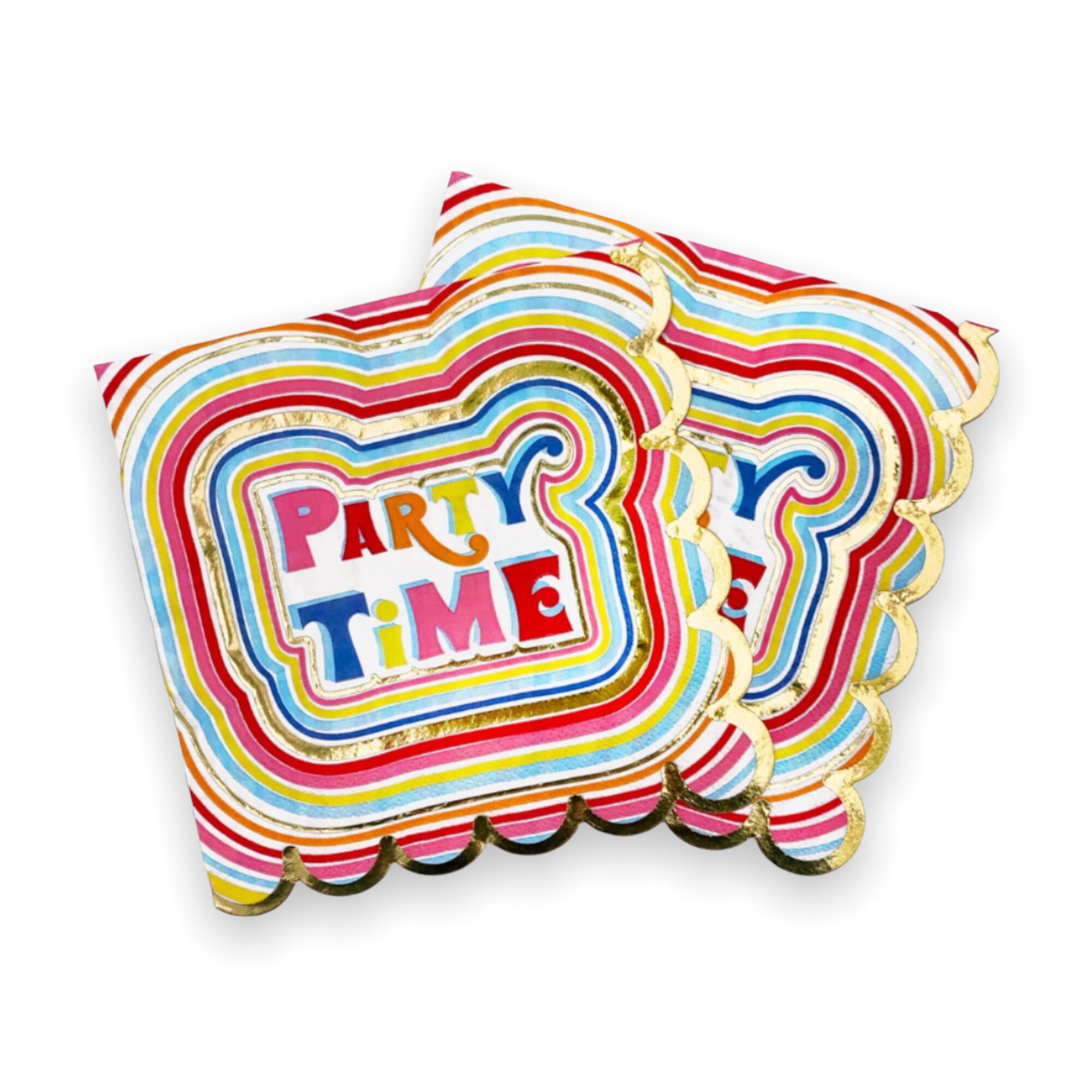 8pc Lets Party Napkins Colorful Gold Foil Napkins Retro Groovy Tableware Bachelorette Birthday Party Dinner Napkin Packed