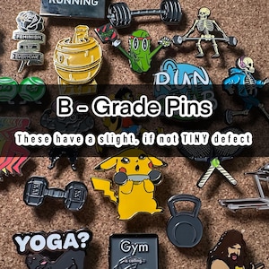 Assorted Funny Workout Pins, B Grade Gym Pins, Humorous Lapel Pins Set, Workout Collection, Fitness Fan Gift