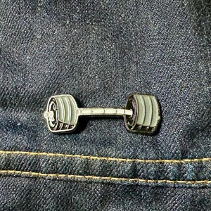 Barbell Enamel Pin - Fitness Enthusiast&#39;s Badge, Workout Motivation