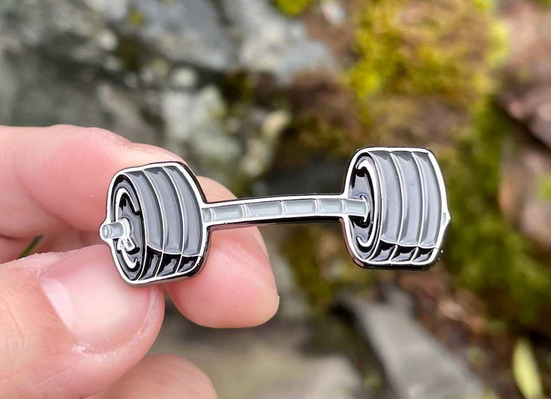Barbell Pin Fitness Gym Pin Gift for Him Cute Gift for Her Display