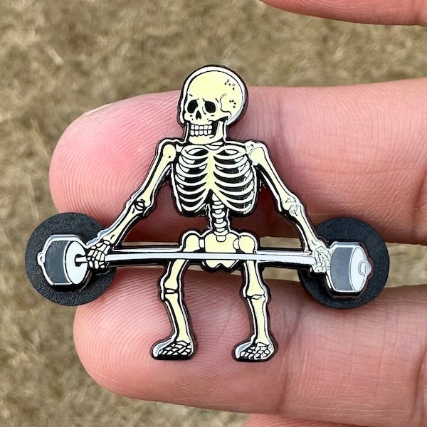 Funny skeleton Pin Glow in the Dark gift for him cute gift for her display workout pins workout accessories workout shirts