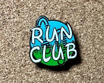 Run Club Enamel Pin, Gym Bag Accessory, Motivational Pin, Workout Accessories, Fitness Enthusiast Pin, Gift for Runner