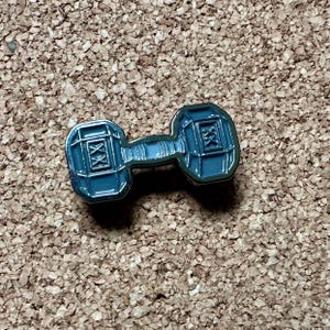 Enamel Dumbbell Pin, Gym Bag Accessories, Workout Lapel Pin, Fitness Badge, Weightlifter Gift
