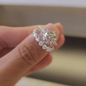 Round Cut Simulated Diamond Sterling Silver Bridal Ring Set