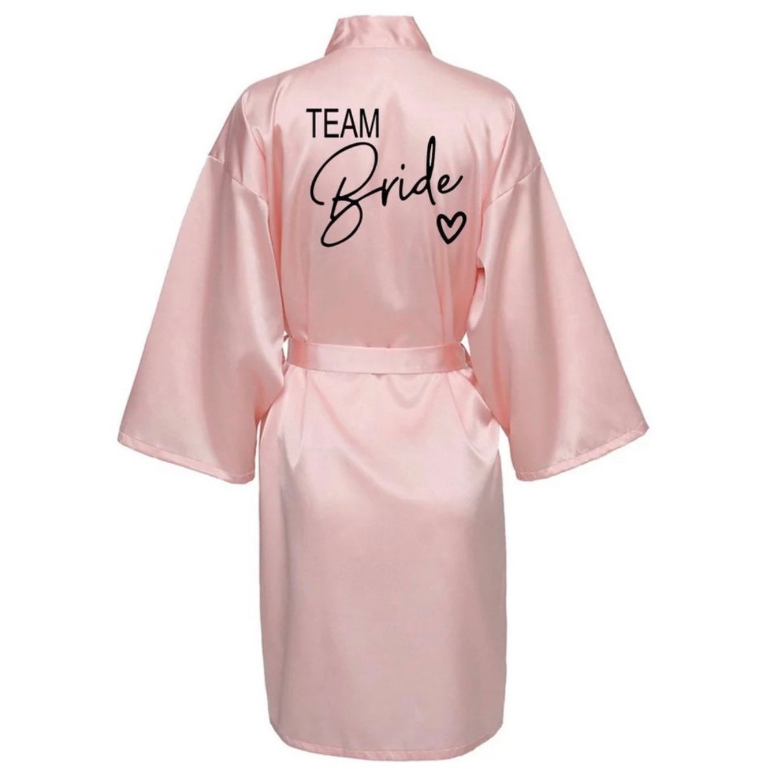 Wedding Bridal Party Bathrobe Team Bride Robe With Black Letters Kimono