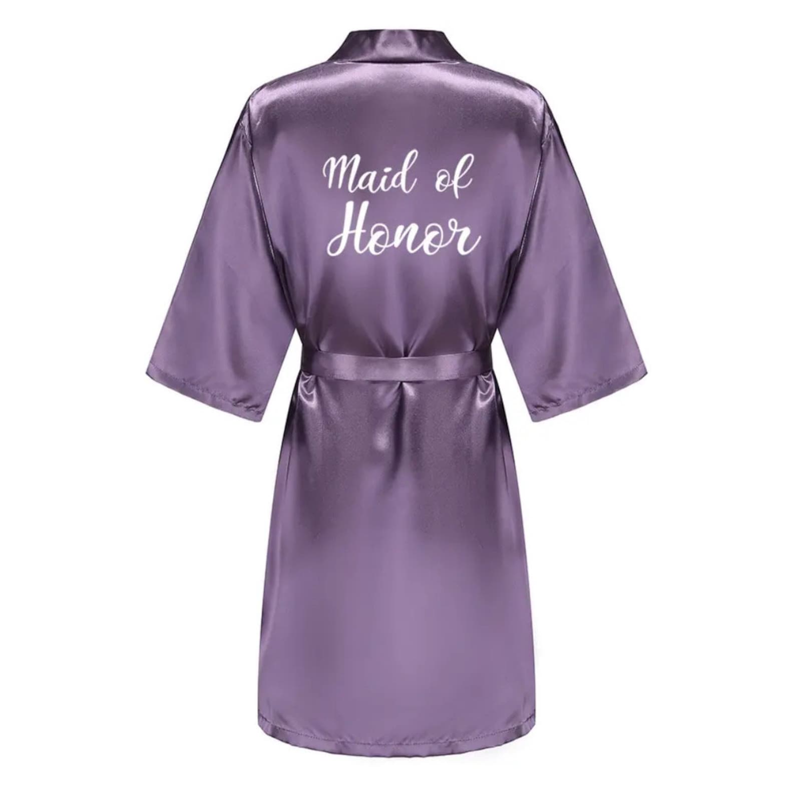 Wedding Purple Team Bride Robe Kimono Satin Bridesmaid Personalized ...