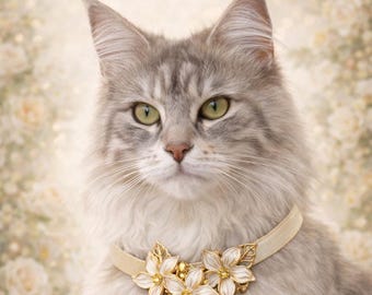 Luxury Enamel and Pearl Cat Collars | One-of-a-Kind Floral & Ocean Designs | Made to Measure