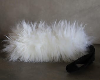 Handmade Australian Sheepskin Dog Tug Toy with Webbing Handle
