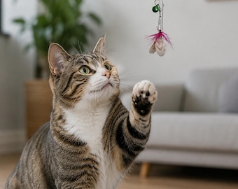 Mealy Bug Cat Toy, Kitten Wand Toy, Interactive Play, Pet Gift