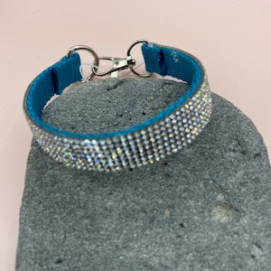 Rhinestone Dog Collar: 15mm Bling Collar with Snap Hook