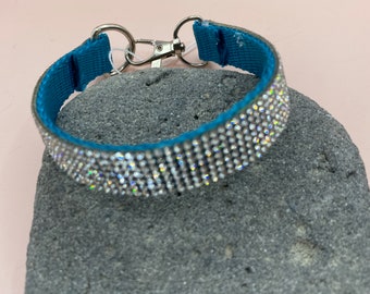 Collier de chien strass 15mm avec mousqueton, collier de chien Bling, collier de chien, petit chien