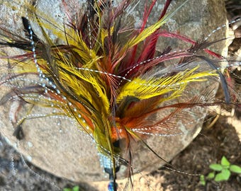 Emu Feather Cat Wand: Hand-Dyed, Sparkle Beads, Australian Outback Inspired