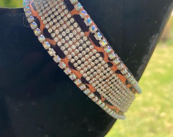 Cheetah Luxe Cat Collar – Sparkling Diamanté Design with Magnetic Safety or Lobster Clasp
