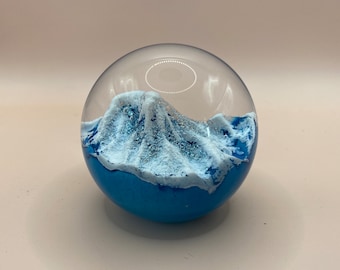 Glass Eye Studio Environmental Series GES 1989 Glacier Paperweight In Velvet Box