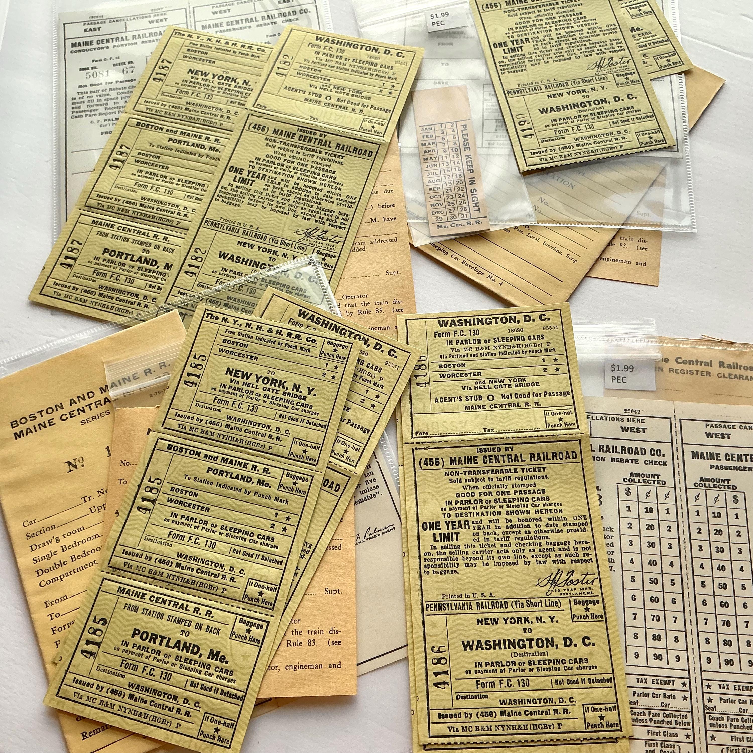 1960s Train Tickets - Etsy