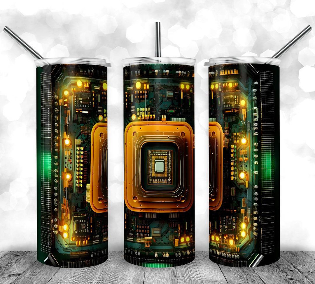 Computer Tumbler Wrap Printable Image Png, 20oz Neon Tumbler Png, High