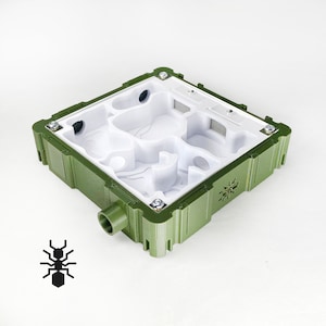 Ameisen-Nest &quot;&quot;natural&quot;&quot; 10x10 Modul mit roter Abdeckmöglichkeit | Formicarie Ameisen Zubehör | Mehrfarbiges Resopal für Hobby-Ameisenhalter
