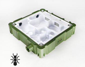 Ant Nest "natural" Módulo 10x10 con opción de cubierta roja / suministros de hormigas formicaria / Formicario de múltiples colores para cuidadores de hormigas aficionados