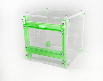 Luxury 10x10x10cm acrylic enclosure for jumping spiders | Critter supplies | 3D printed, for small animals, DIY, multiple colors