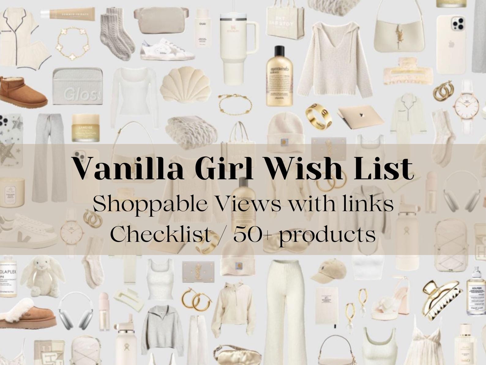 Esthétique Vanilla Girl I Lookbook Vanilla Girl I Liste de contrôle Vanilla Girl I 50+ produits avec liens commerciaux