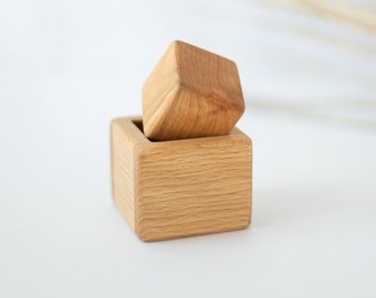 Grasping Cube Box Baby gift newborn Infant Stacking Wooden Toy Set Eco-Friendly Montessori grasping cube box Natural toys gifts for kids