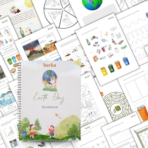 Cahier d'activités écologiques Montessori pour enfants du Jour de la Terre, étude de la nature, feuilles de calcul imprimables pour l'école à la maison, préscolaire, école à la maison, cartes d'apprentissage
