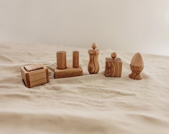 5 Piece Infant Wooden Toy Set | Montessori Baby Toys | First Birthday Gift | 6M+