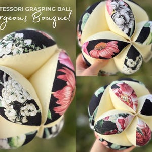 Takane Ball Montessori Puzzle - Soft Cotton Sensory Toy - Baby Grasping Ball Gift 3M+ Gorgeous Bouquet
