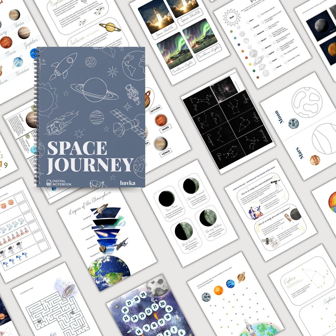Solar System Activity Book, Homeschool Printable, Space Journey ...