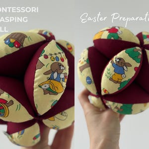 Takane Ball Montessori Puzzle - Soft Cotton Sensory Toy - Baby Grasping Ball Gift 3M+ Easter Preparations