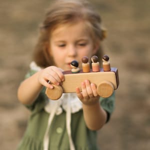 Holz Auto peg Spielzeug für Kinder Montessori Kleinkind Auto Spielzeug Waldorf Geschenk Geburtstagsgeschenk Jungen individuelle Babygeschenke ersten Geburtstag