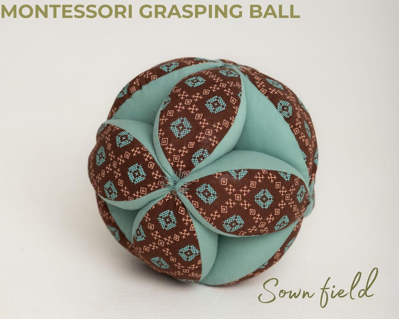 Takane Ball Montessori Puzzle - Soft Cotton Sensory Toy - Baby Grasping Ball Gift 3M+ Sown field