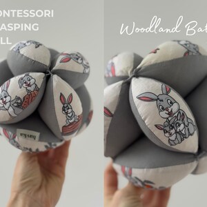 Takane Ball Montessori Puzzle - Soft Cotton Sensory Toy - Baby Grasping Ball Gift 3M+ Woodland Baby