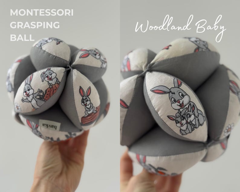 Takane Ball Montessori Puzzle - Soft Cotton Sensory Toy - Baby Grasping Ball Gift 3M+ Woodland Baby