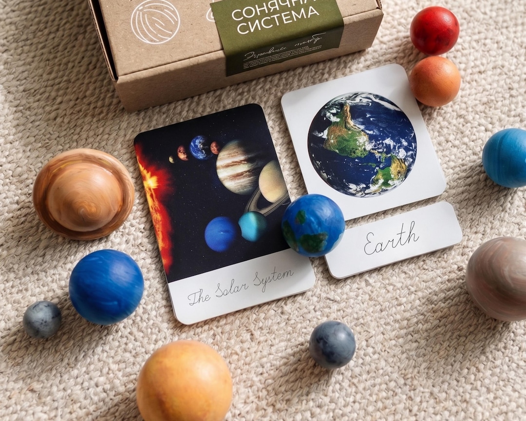 Montessori Solar System Set | Wooden Planets & Cards | Space Learning ...