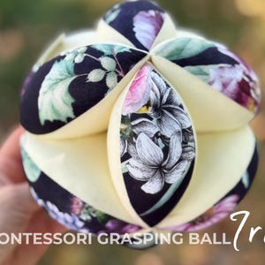 Takane Ball Montessori Puzzle - Soft Cotton Sensory Toy - Baby Grasping Ball Gift 3M+ Iris
