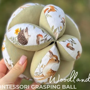 Takane Ball Montessori Puzzle - Soft Cotton Sensory Toy - Baby Grasping Ball Gift 3M+ Woodland