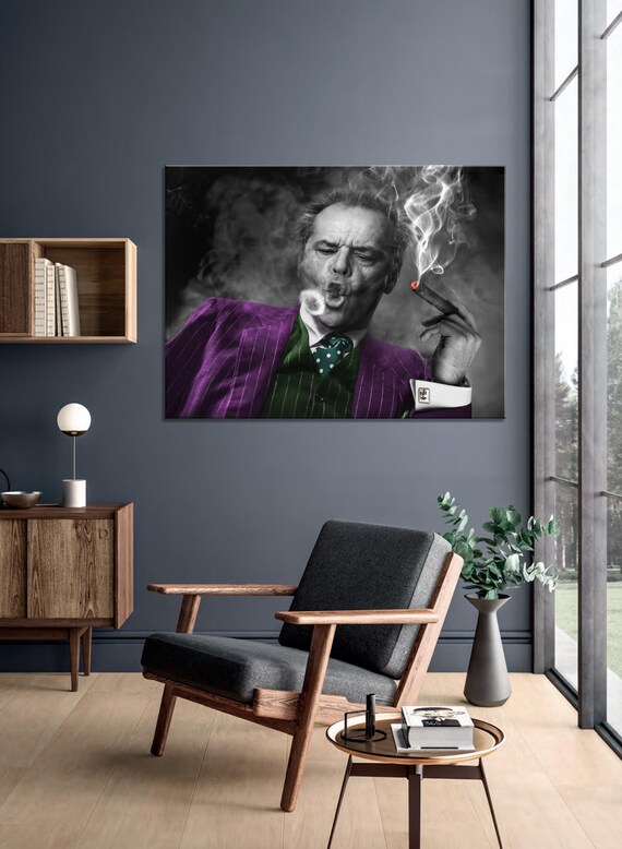 Joker Poster Jack Nicholson the Joker Painting Joker Canvas Etsy