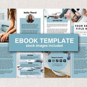 eBook Template Business, eBook Template Blue, Lead Magnet Template, eBook Template Canva, Course Creator, eBook Template, Workbook Template