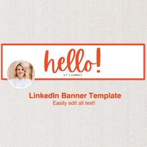 LinkedIn Banner, Business Profile Banner, Social Media Banner, LinkedIn Header, LinkedIn Profile, "hello", Let's Connect