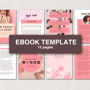 Beauty eBook Template, eBook Template Hair, eBook Template Canva, Esthetician, Lead Magnet, eBook Pink, Cosmetology, Nail Technician